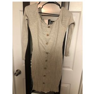 Beige Sweater Mini Dress 2X